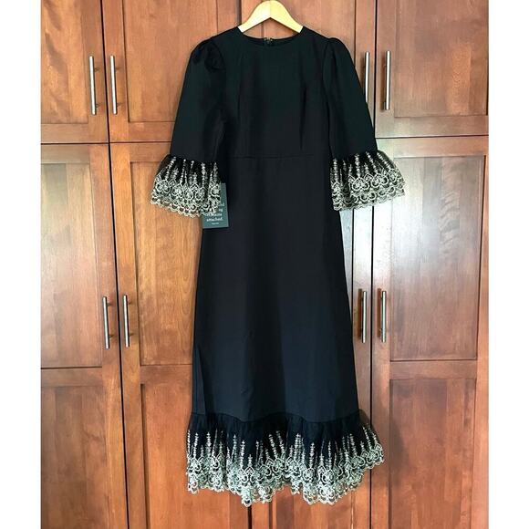 Pomander Place Black Lillith Dress Lace Maxi Size Small NEW - Picture 2 of 11